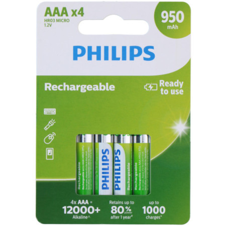 Philips baterija AAA NiMH 1.2V 950mAh (1/4) ( 34490 )