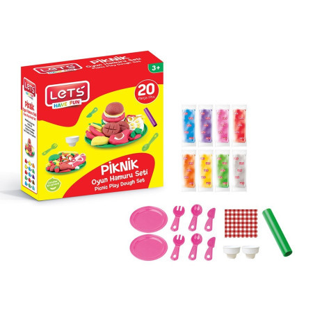 Piknik set sa 11 modli, masa za modelovanje 8 boja x 20 grama ( 7-L8595 )