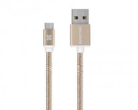 Promate U2M micro USB punjač 1.2m zlatni - Img 1