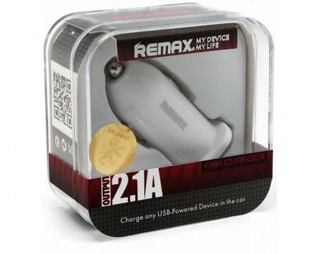 Remax Auto punjac 1x USB 2.1A beli - Img 1