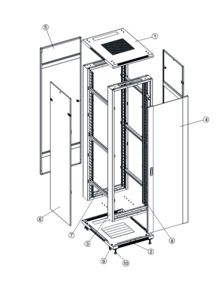 Safewell Rack orman KD 19" 42U 800x1000 ( 2214 )