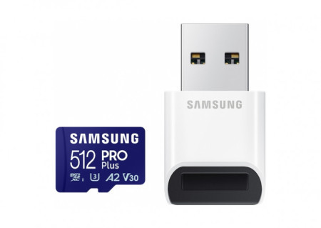 Samsung MicroSD card 512GB, PRO Plus, SDXC, UHS-I U3 V30 A2 Class10 ( MB-MD512SB/WW )