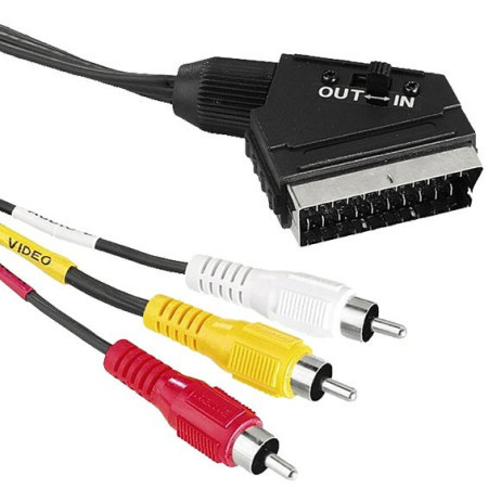 Scart-RCA (činč) kabel dužina 1.5 met., sa prekidačem - Scart to 3 RCA cable - Img 1