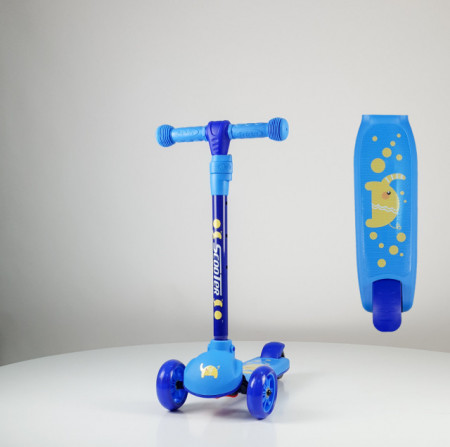 Scooter - trotinet za decu Model 651 sa svetlećim točkovima - Plavi - Img 1