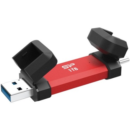Silicon Power Portable Stick-Type SSD 1TB, DS72, Type-C/Type-A Red ( SP001TBUC3S72VPR )