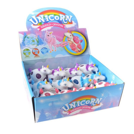 Squeezy unicorn crystal, gumena igračka, jednorog lopta, miks ( 894020 )