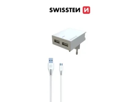 Swissten punjač 2x USB 3A bela ( 80057 )