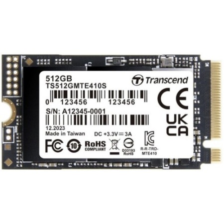 Transcend 512GB, M.2 2242, PCIe Gen4x4, NVMe, 3D TLC, DRAM-less ( TS512GMTE410S )