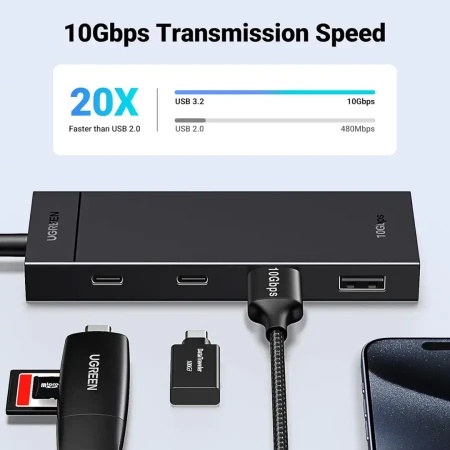 Ugreen cm806 usb-c hub 4 porta 3.2 (35583) ( 35583 )