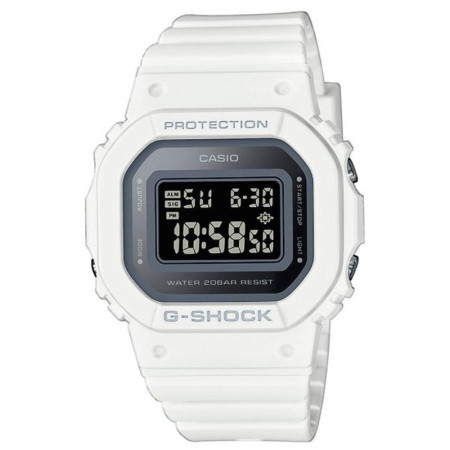 Unisex casio g shock crni beli digitalni sportski ručni sat sa belim silikonskim kaišem ( gmd-s5600-7er )