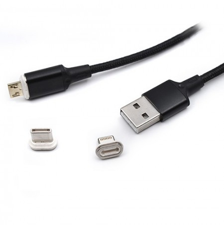 USB kabl magnetni na IP/tip C/mikro 1m kettz ( 101-20 ) - Img 1