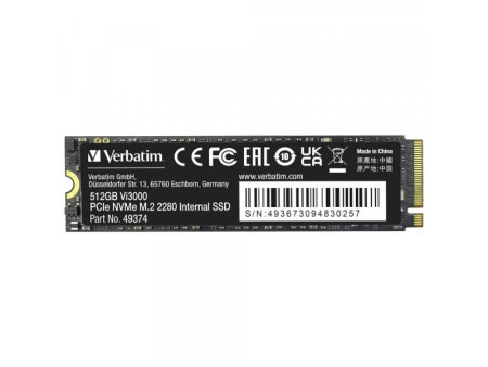 Verbatim VI3000 PCIE NVME M.2 SSD 512GB (49374)
