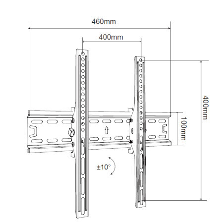Xstand nosac za TV/ 32"- 55"/tilt/nagib ±12°/vesa do 400x400/težina do 50kg/5cm od zida/crn ( Tilt 32/55 )