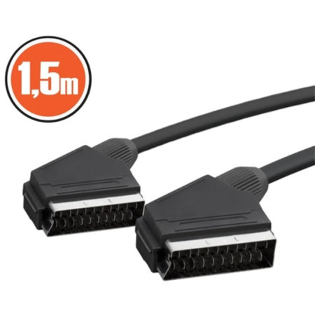 XWave audio-video kabl/ 1,5m dužine/konektor SCART (muški) na SCART (muški) /crni ( SCART-SCART 1,5m ) - Img 1