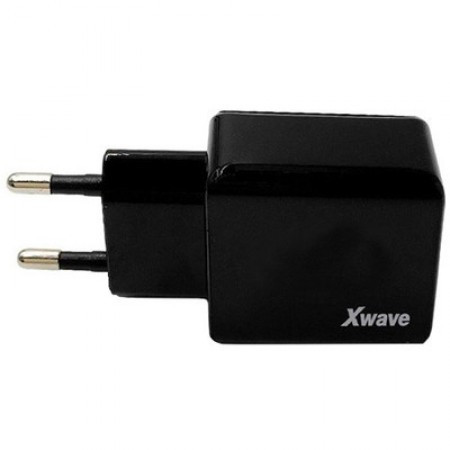 Xwave USB zidni punjač za mobilne, tablete, Dual USB, 5V 1A/2.1A, Crna ( Xwave H22 ) - Img 1