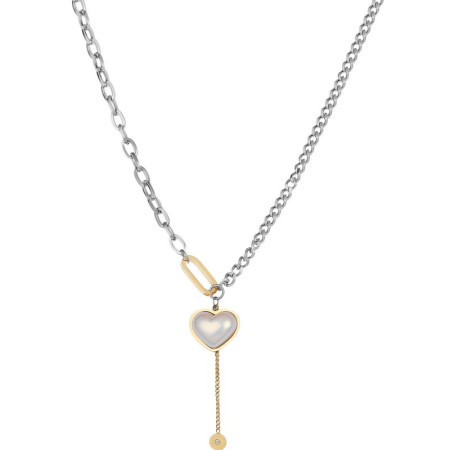 Ženska freelook srebrna zlatna ogrlica od hirurškog Čelika ( frj.3.6028.3 ) - Img 1