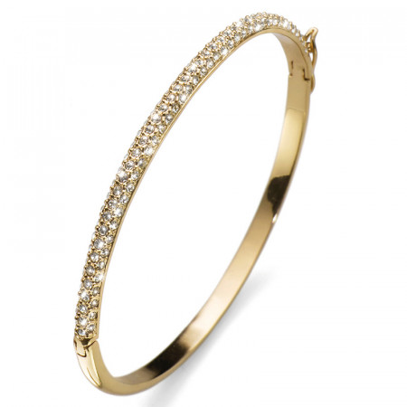 Ženska oliver weber brill gold crystal zlatna narukvica sa swarovski belim kristalom ( 32109g ) - Img 1