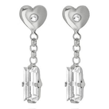 Ženske victoria cruz san valentin crystal srebrne mindjuše sa swarovski belim kristalima ( a3737-07ht )