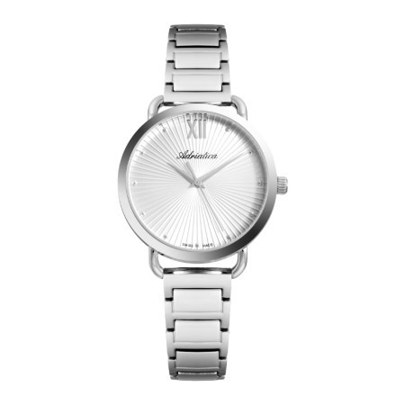 Ženski adriatica essence beli srebrni elegantni ručni sat sa srebrnim metalnim kaišem ( a3729.5183q )