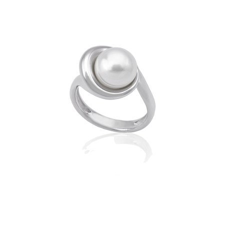 Ženski majorica margot button pearl beli srebrni prsten 10 mm 55 mm ( 16349.01.2 915.010.1 )