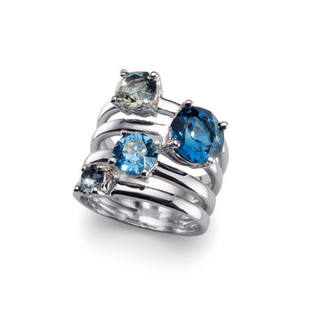 Ženski oliver weber duo blue prsten sa swarovski plavim kristalom m ( 41122m.blu )