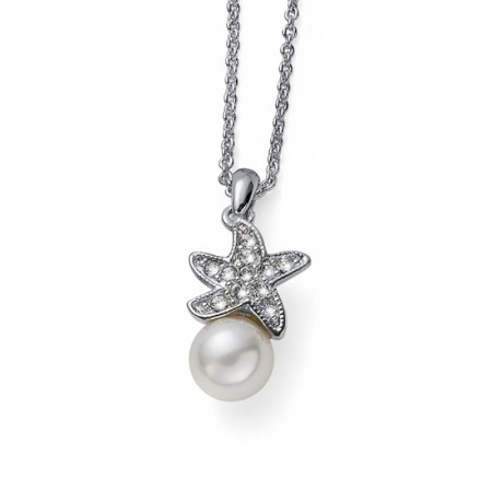 Ženski oliver weber pearl mare lančić sa belim swarovski perla priveskom ( 12050 )