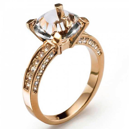 Ženski oliver weber princess rosegold prsten sa swarovski kristalom xl ( 41065rgxl )
