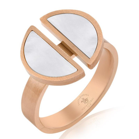 Ženski santa barbara polo roze zlatni prsten od hirurškog Čelika m ( sbj.3.7000.m.3 )