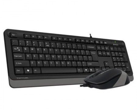 A4 Tech F1010 USB US siva tastatura + USB sivi miš