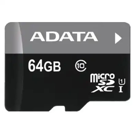 AData micro SD Card 64GB + SD adapter AUSDX64GUICL10A1-RA1/ class 10