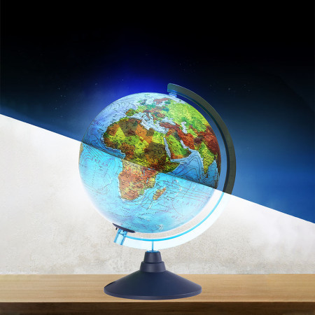 Alaysky, globus sa LED svetlom, engleski, fizička mapa, 25cm ( 100043 ) - Img 1