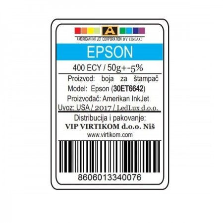 American Inkjet Epson PLAVA 400ECY/T66420/T67320/T67420/ECO-TANK (30ET6642/Z) - Img 1