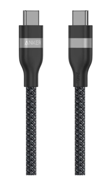 Anker usb-c to usb-c cable 3ft (240w) braided black