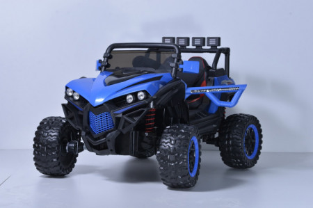 Bagi UTW 2 Dvosed 4X4 na akumulator sa kožnim sedištima i mekim gumama - Plavi