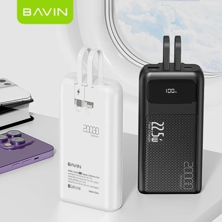 Bavin Power bank 20000mAh 22,5W  Type C &amp; Ligtning  kabl bela ( 90314 )-1