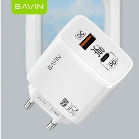 Bavin punjač 36W USB-A + USB-C bela ( 90031 )