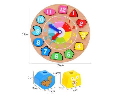 Bbo drvena igracka - sat za sortiranje oblika ( GB-001 ) -1