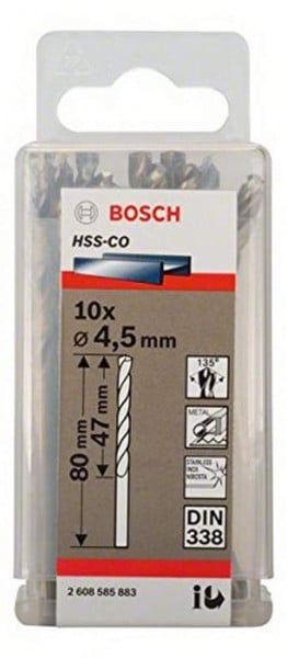 Bosch burgija za metal HSS-Co, DIN 338 4.5mm, 1 komad ( 2608585883. ) - Img 1