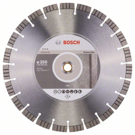 Bosch dijamantska rezna ploča best for concrete 350 x 20,00+25,40 x 3,2 x 15 mm ( 2608602658 )