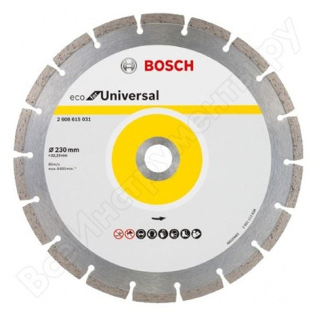 Bosch dijamantska rezna ploča eco for universal 230x22.23x2.6x7 ( 2608615031 )