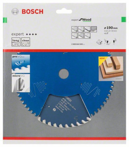 Bosch list kružne testere expert for wood 190 x 30 x 2,6 mm, 48 ( 2608644049 )