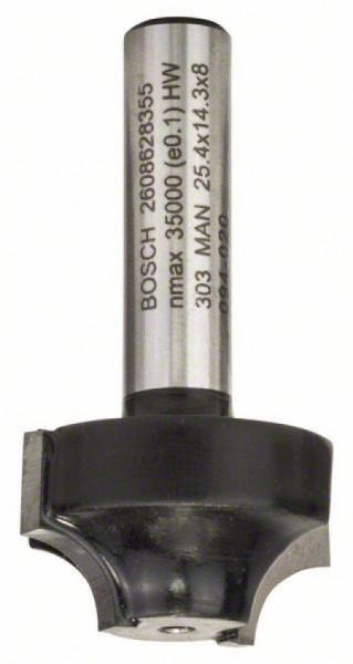 Bosch profilno glodalo E 8 mm, R1 6,3 mm, D 25,4 mm, L 14 mm, G 46 mm ( 2608628355 ) - Img 1