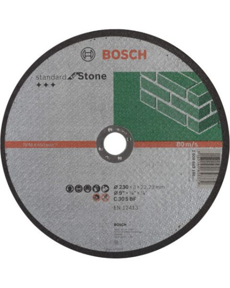 Bosch rezna ploča ravna standard for stone C 30 S BF, 230 mm, 22,23 mm, 3,0 mm ( 2608603180 )