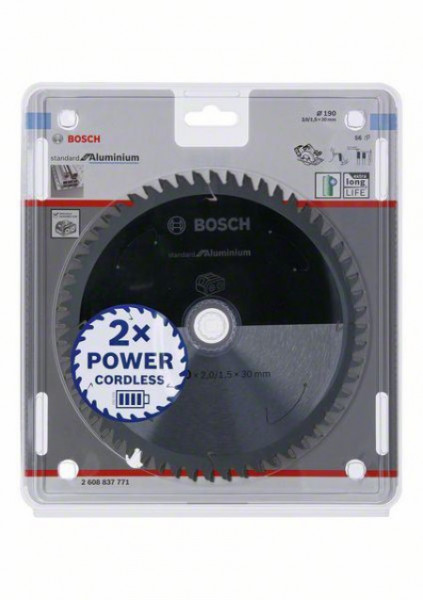 Bosch standard for aluminium list kružne testere za akumulatorske testere 190x2,0x30 T56 190x2,0x30 T56 ( 2608837771 )