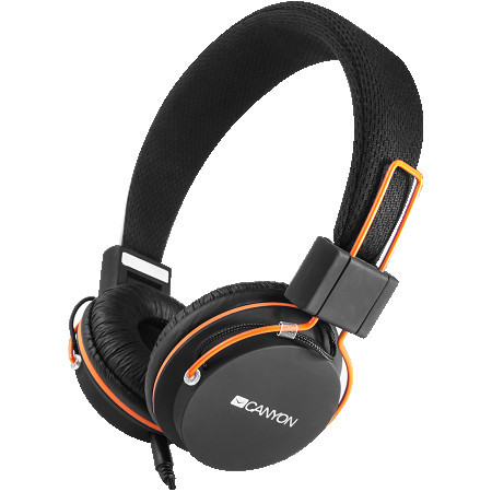 Canyon HP-2 headphones, detachable cable with microphone, foldable, black, cable length 1.2m, 0.118kg, black ( CNE-CHP2 )