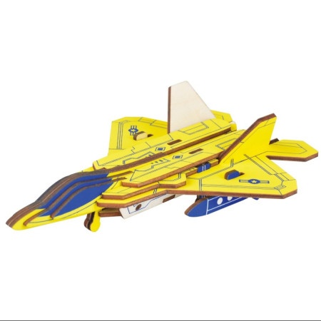 Čarolijashop 3d drvena slagalica-Žuti f-22 raptor ( 261)