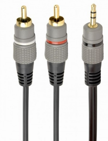 CCA-352-10M Gembird 3.5 mm stereo plug to 2*RCA plugs 10m cable, gold-plated connectors FO