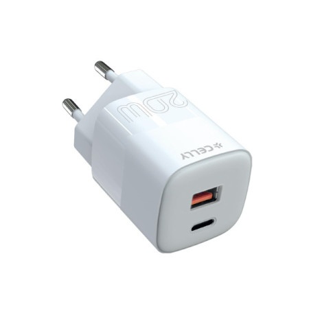 Celly Kućni punjač za telefon ProPower od 20W sa USB-A i USB-C ulazom ( TC2USBUSBC20EVO )