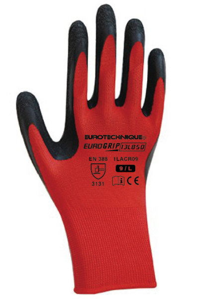 Coverguard rukavica poliester crvena sa crnim premazom veličina 10 ( 1lacr10 )