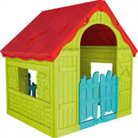 Curver kućica za decu wonderfold play house, crvena/svetlo zelena/svetlo plava ( CU 228445 ) - Img 1